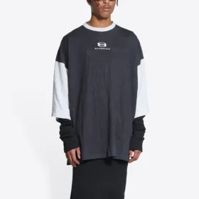 3/4 Sleeve Logo T-Shirt “Washed Black Heather Grey” 699190TMVC81208