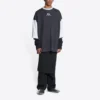 3/4 Sleeve Logo T-Shirt “Washed Black Heather Grey” 699190TMVC81208