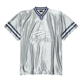 3B Football V-neck Shiny Jersey Oversized “Grey White” 857113TTVQ71461