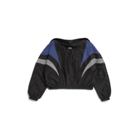 3B Sports Icon Off Shoulder Tracksuit Jacket “Black Blue” 790756TMO101000