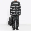 3D Scribble Crewneck Cotton Knit “Black” 625985T31801070