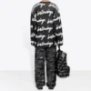 3D Scribble Crewneck Cotton Knit “Black” 625985T31801070