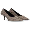 60mm Square Knife BB Monogram pumps “Tan” 707353W2I103020