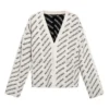 All Over Logo Cardigan “Chalky White Black” 736248T32339054