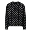 All Over Logo Crewneck Sweater “Black White” 702952T32331070