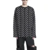 All Over Logo Crewneck Sweater “Black White” 702952T32331070