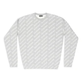All Over Logo Crewneck Sweater “Light Grey White” 702952T32331461 All Over Logo Crewneck Sweater “Light Grey White” 702952T32331461