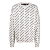 All Over Logo Crewneck Sweater “White Black” 702952T32339054