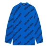 All Over Logo Crewneck Wool Knit Sweater “Blue” 657400T15673964