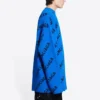 All Over Logo Crewneck Wool Knit Sweater “Blue” 657400T15673964
