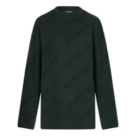 All Over Logo Crewneck Wool Knit Sweater “Dark Green” 657400T15673050 All Over Logo Crewneck Wool Knit Sweater “Dark Green” 657400T15673050
