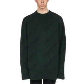 All Over Logo Crewneck Wool Knit Sweater “Dark Green” 657400T15673050 All Over Logo Crewneck Wool Knit Sweater “Dark Green” 657400T15673050
