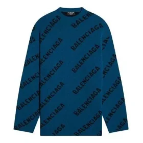 All Over Logo Crewneck Wool Knit Sweater “Petrol Blue” 657400T15672470 All Over Logo Crewneck Wool Knit Sweater “Petrol Blue” 657400T15672470