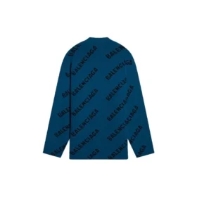 All Over Logo Crewneck Wool Knit Sweater “Petrol Blue” 657400T15672470 All Over Logo Crewneck Wool Knit Sweater “Petrol Blue” 657400T15672470