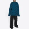 All Over Logo Crewneck Wool Knit Sweater “Petrol Blue” 657400T15672470