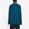 All Over Logo Crewneck Wool Knit Sweater “Petrol Blue” 657400T15672470