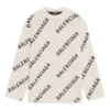 All Over Logo Crewneck Wool Knit Sweater “White” 657401T32009054