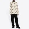 All Over Logo Crewneck Wool Knit Sweater “White” 657401T32009054