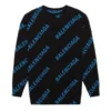 Allover Logo Crewneck Sweater “Black Blue” 625970T31781165