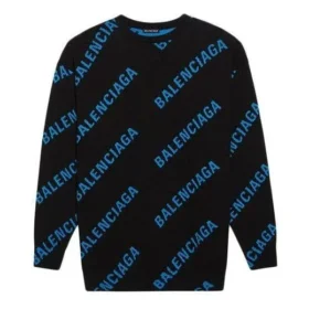 Allover Logo Crewneck Sweater “Black Blue” 625970T31781165 Allover Logo Crewneck Sweater “Black Blue” 625970T31781165