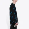 Allover Logo Crewneck Sweater “Black Blue” 625970T31781165