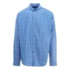Allover Logo Pinstripe Long Sleeve Shirt “Blue” 662983TGLB95531