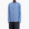 Allover Logo Pinstripe Long Sleeve Shirt “Blue” 662983TGLB95531