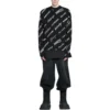 Allover Logo Print Crewneck Sweatshirt “Black White” 724858T16651070