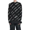 Allover Logo Print Crewneck Sweatshirt “Black White” 724858T16651070