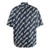 Allover Scribble Short Sleeve Shirt “Dark Blue White” 681702TLLJ48502