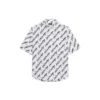 Allover Scribble Short Sleeve Shirt “White Black” 681702TLLJ49040