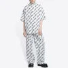Allover Scribble Short Sleeve Shirt “White Black” 681702TLLJ49040