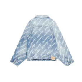 Allover Script Logo Denim Jacket “Light Blue White” 681690TJW904200 Allover Script Logo Denim Jacket “Light Blue White” 681690TJW904200