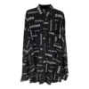 Allover Viscose Long Sleeve Shirt Large Fit “Black” 658956TPLB41070