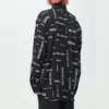 Allover Viscose Long Sleeve Shirt Large Fit “Black” 658956TPLB41070