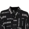 Allover Viscose Long Sleeve Shirt Large Fit “Black” 658956TPLB41070