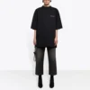 Alphabet Printing Wide Short Sleeve Black 641532TJVL41000