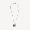 Anchor crest charms necklace in antique silver