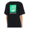 B Environmental Friendly Green Alphabet Logo Printing Short Sleeve Black 594599THV631000
