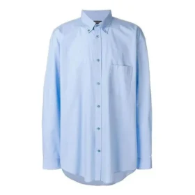 Back Logo Cotton Poplin Shirt “Light Blue” 508465TWB044850