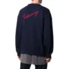 Back Logo Crew Neck Knit Cashmere Knit Sweatshirt “Navy” 583111T40924140