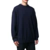 Back Logo Crew Neck Knit Cashmere Knit Sweatshirt “Navy” 583111T40924140