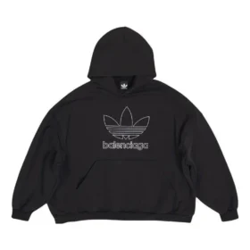Balenciaga x adidas Logo Oversized Hoodie “Black White” 712396TNVA91070