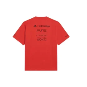 Balenciaga x PlayStation Crossover FW21 PS5 Alphabet Geometry Pattern Printing Short Sleeve Unisex Red 651795TKVF36552 Balenciaga x PlayStation Crossover FW21 PS5 Alphabet Geometry Pattern Printing Short Sleeve Unisex Red 651795TKVF36552