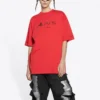 Balenciaga x PlayStation Crossover FW21 PS5 Alphabet Geometry Pattern Printing Short Sleeve Unisex Red 651795TKVF36552