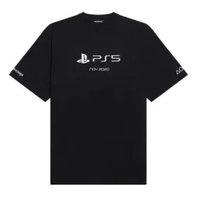 Balenciaga x PlayStation Crossover Ps5 Alphabet Geometry Pattern Printing Short Sleeve Unisex Black 651795TKVF31070 Balenciaga x PlayStation Crossover Ps5 Alphabet Geometry Pattern Printing Short Sleeve Unisex Black 651795TKVF31070