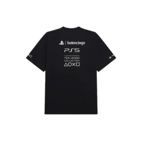 Balenciaga x PlayStation Crossover Ps5 Alphabet Geometry Pattern Printing Short Sleeve Unisex Black 651795TKVF31070 Balenciaga x PlayStation Crossover Ps5 Alphabet Geometry Pattern Printing Short Sleeve Unisex Black 651795TKVF31070