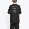 Balenciaga x PlayStation Crossover Ps5 Alphabet Geometry Pattern Printing Short Sleeve Unisex Black 651795TKVF31070