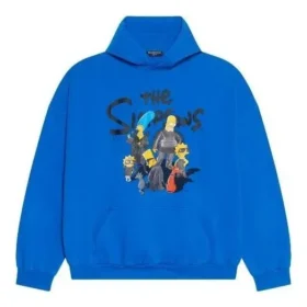 Balenciaga x THE SIMPSONS Cotton Hoodie Wide Fit “Blue” 674986TLVG84210