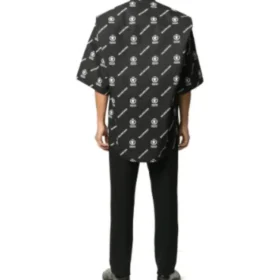 Balenciaga x WFP Short Sleeve Square Back Shirt “Black White” 602026TIL251070